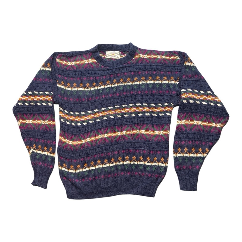 Pinnacle Collection Fair Isle Sweater Sz M Mens Vintage 90s Made in USA